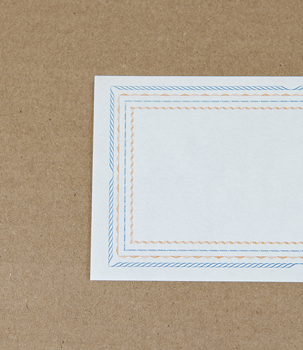 Japanese Letterpress-Printed Paper Notes, Blue & Red
