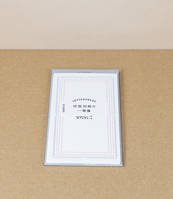 Japanese Letterpress-Printed Paper Notes, Blue & Red