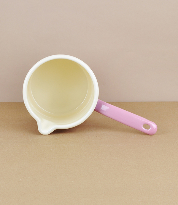 Austrian Enamel Milk Pan 1 Litre, Pink