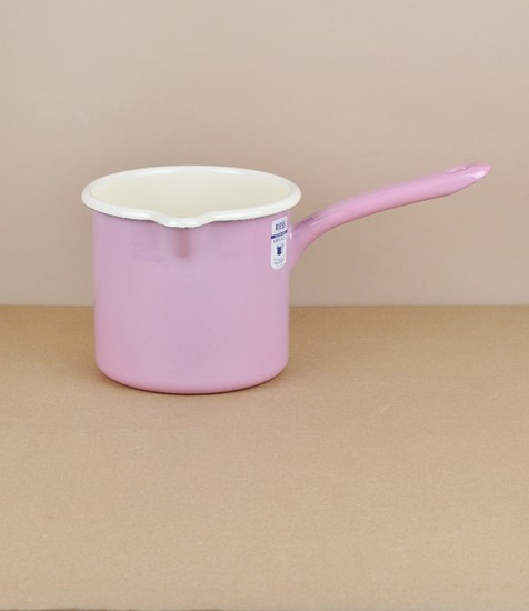 Austrian Enamel Milk Pan 1 Litre, Pink