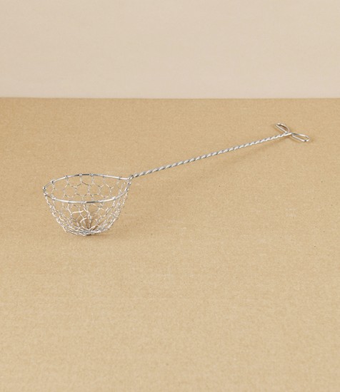 Pea Scoop or Fondue Skimmer, Stainless Steel Wire