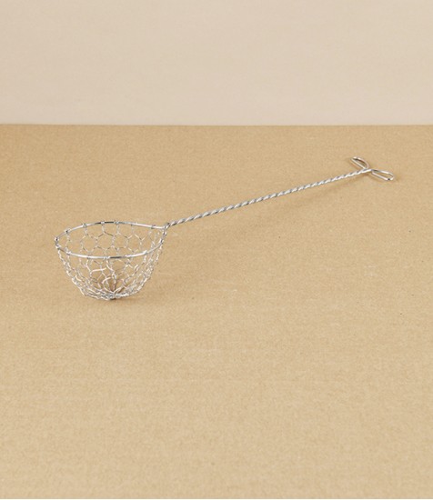 Pea Scoop or Fondue Skimmer, Stainless Steel Wire