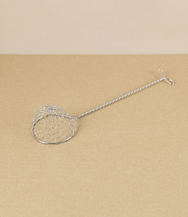Pea Scoop or Fondue Skimmer, Stainless Steel Wire