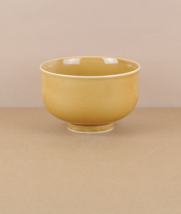 Mizu-mizu Japanese porcelain bowl, Ochre