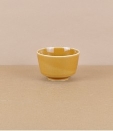 Mizu-mizu Japanese porcelain tea bowl, Ochre