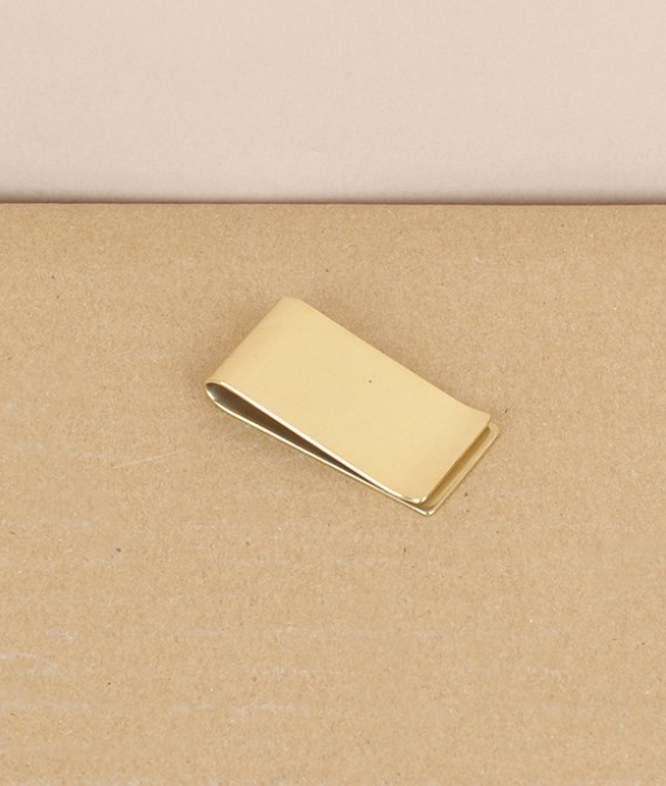 English polished brass money clip