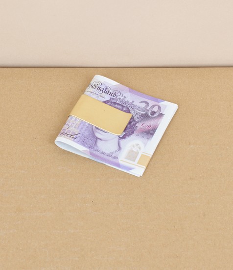 English polished brass money clip