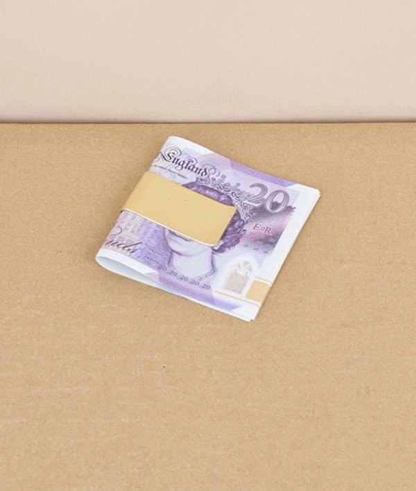 English polished brass money clip