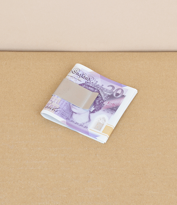 English brushed stainless steel money clip