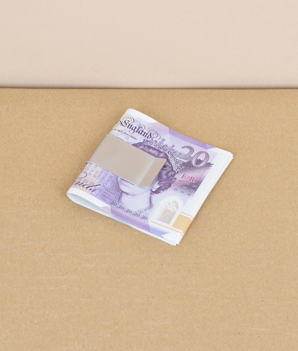 English brushed stainless steel money clip