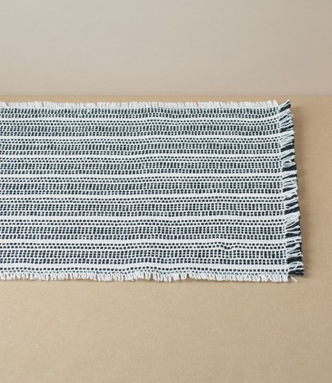 Mourne Stream Table Runner, Black & White