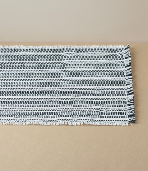 Mourne Stream Table Runner, Black & White