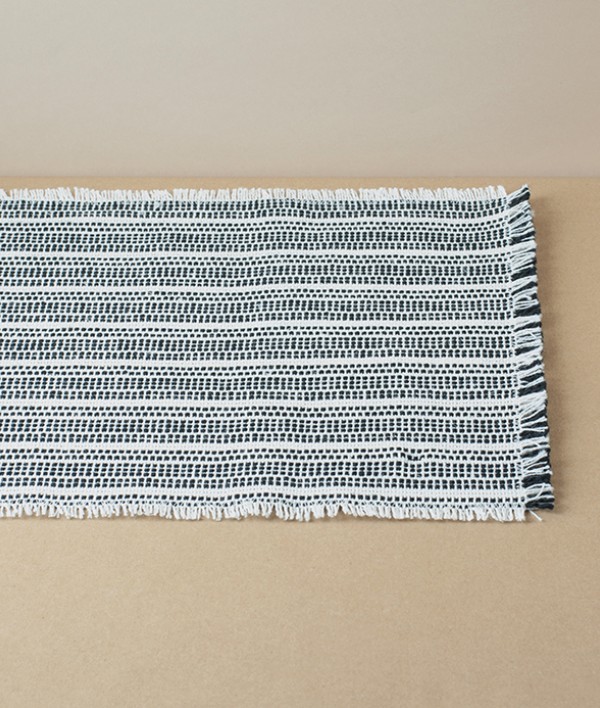 Mourne Stream Table Runner, Black & White