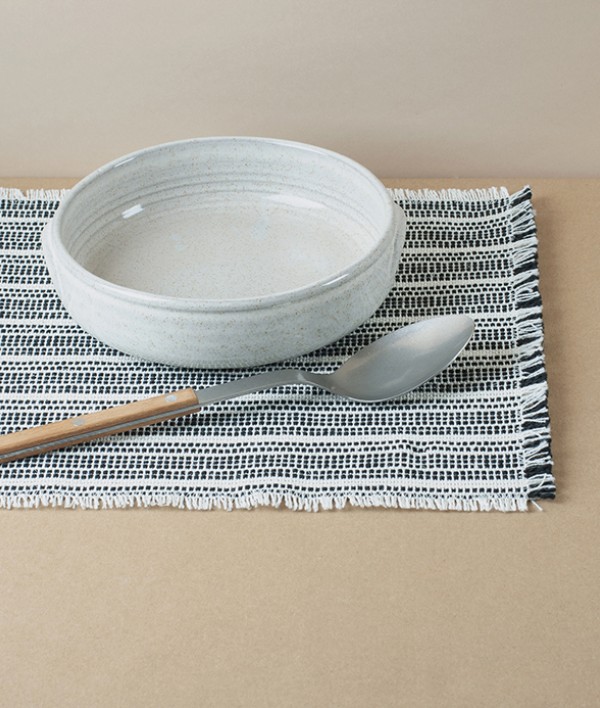 Mourne Stream Table Runner, Black & White