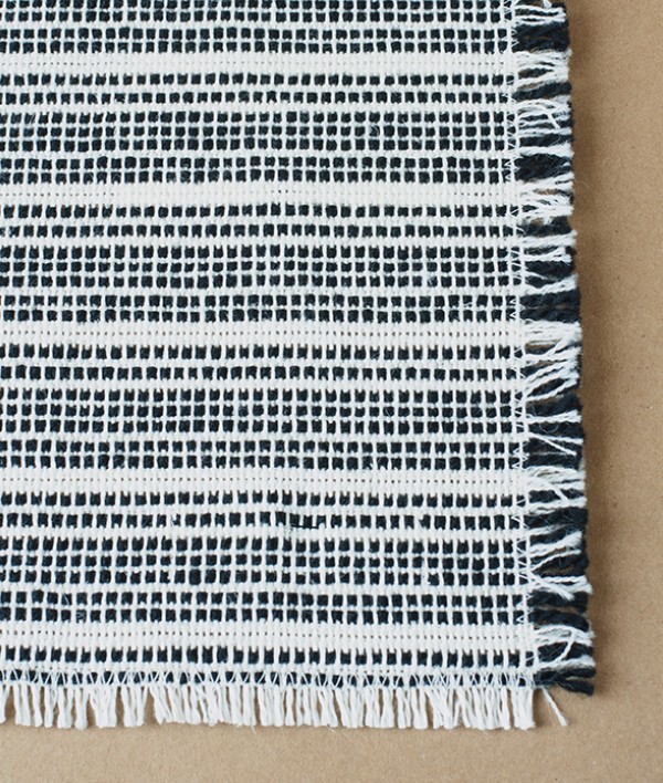 Mourne Stream Table Runner, Black & White