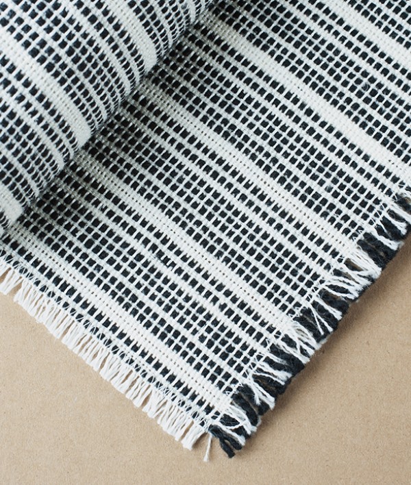 Mourne Stream Table Runner, Black & White