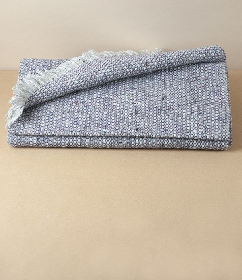 Irish Tweed Merino, Cashmere & Silk Scarf, Aubergine