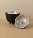 Mubyo Small Earthenware Miso Bowl with Lid, Black