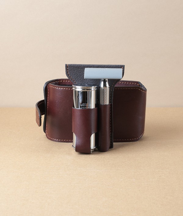 Mühle Travel Razor & Shaving Brush, Leather Case