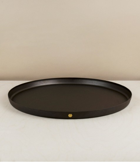 English Spun Iron Baking or Serving Tray, 12"