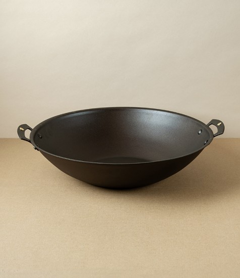 English Spun Iron Prospector Wok, 13"