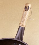 English Spun Iron Wok, with Oak Handle, 13"