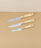 Nontron Kitchen or Utility Knives with Boxwood Handles, Set of 3