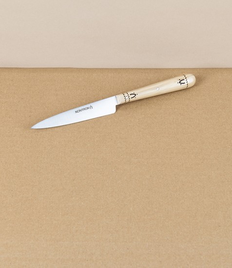 Nontron Kitchen Knife, Boxwood Handle, Stainless Steel, 10cm