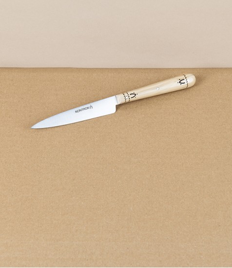 Nontron Kitchen Knife, Boxwood Handle, Stainless Steel, 10cm