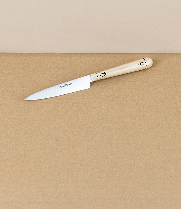 Nontron Kitchen Knife, Boxwood Handle, Stainless Steel, 10cm