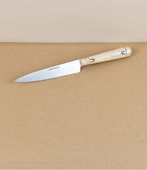Nontron Kitchen Knife, Boxwood Handle, Stainless Steel, 12cm