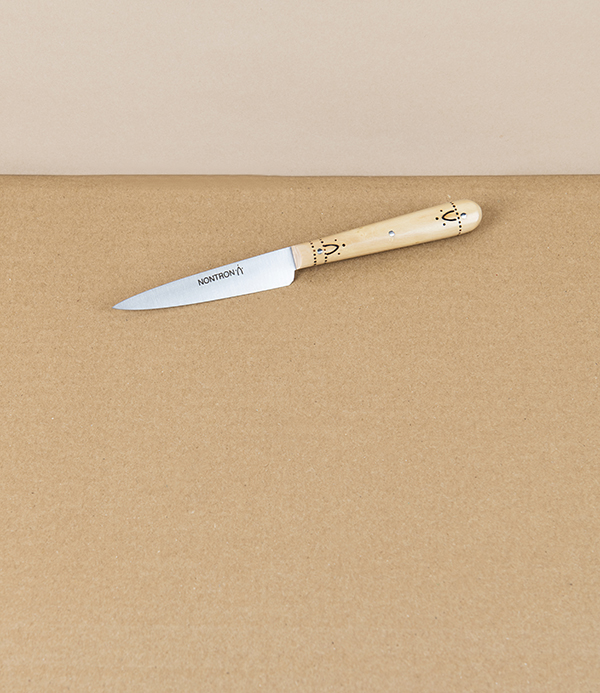 Nontron Kitchen Knife, Boxwood Handle, Stainless Steel, 9cm