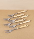 Nontron Table Forks with Boxwood Handles, Set of 6 