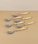 Nontron Tea Spoons with Boxwood Handles, Set of 6