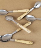 Nontron Tea Spoons with Boxwood Handles, Set of 6