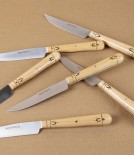 Nontron Table Knives with Boxwood Handles, Set of 6