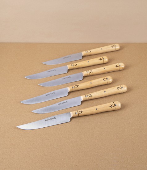 Nontron Table Knives with Boxwood Handles, Set of 6