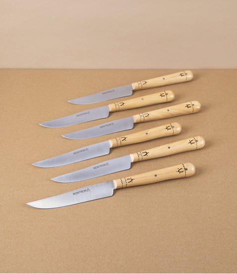 Nontron Table Knives with Boxwood Handles, Set of 6