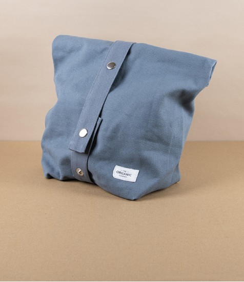 Organic Cotton Lunch Bag, Grey Blue