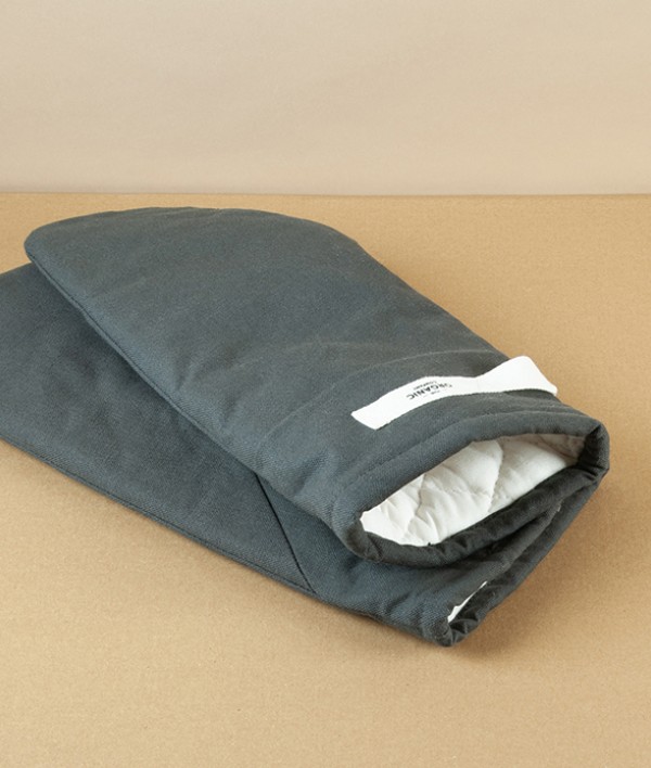 Organic Cotton Large Oven Mitts, Dark Grey