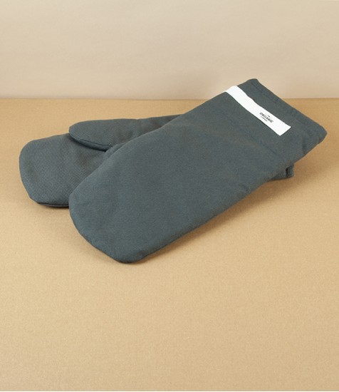 Organic Cotton Large Oven Mitts, Dark Grey