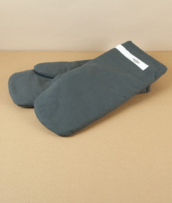 Organic Cotton Large Oven Mitts, Dark Grey