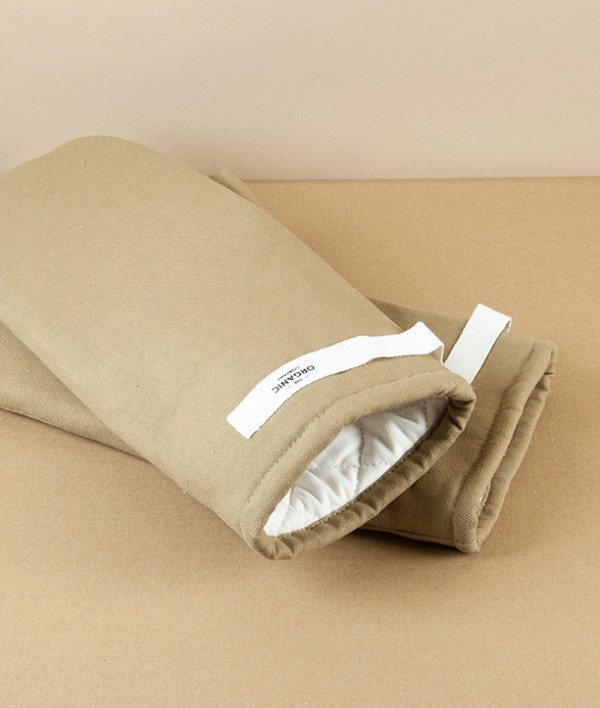 Organic Cotton Large Oven Mitts, Khaki