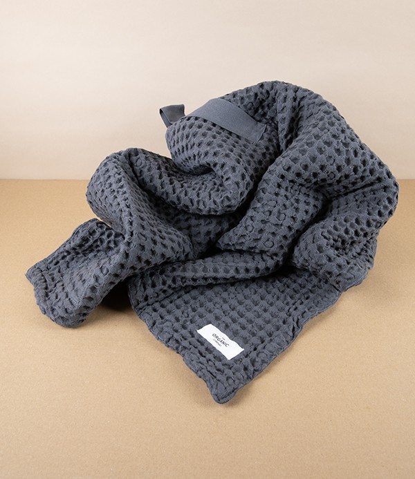 Organic Cotton Waffle Bathmat, Slate
