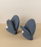 Organic Cotton Mini Oven Mitts, Herringbone Grey