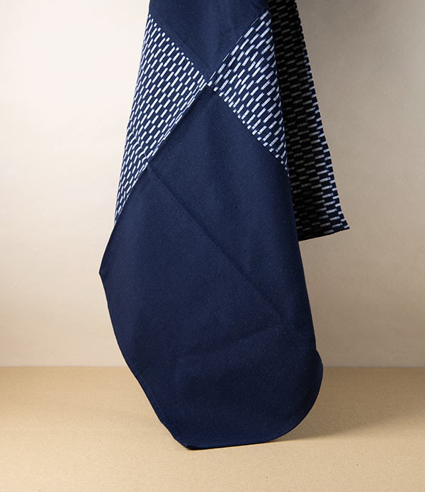 Kurume Kasuri Okasuri Japanese Scarf or Shawl, Navy