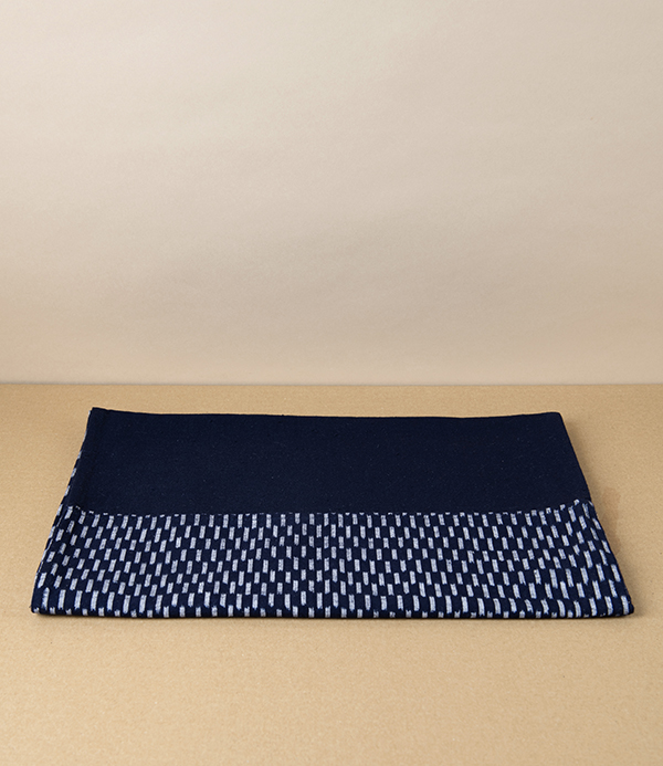 Kurume Kasuri Okasuri Japanese Scarf or Shawl, Navy