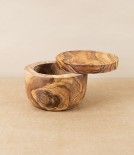 Handmade Olive Wood Salt Cellar with Magnetic Close