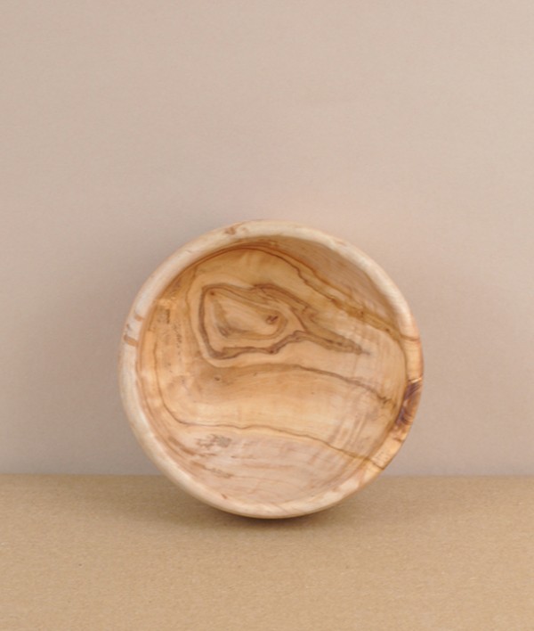 Turned olive wood shaving cup