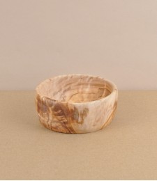 Turned olive wood shaving cup